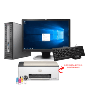 Anuncio de Compusdeguate: Combo de PC de escritorio HP (Core i5 de 6ta generación, 16GB RAM, 256GB SSD, monitor 20 pulgadas) más Impresora HP de Sistema Continuo GRATIS. Precio de oferta Q3,495.00 o 10 cuotas de Q349.50. Visita compusdeguate.com